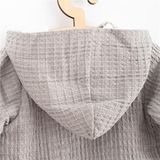 Dojčenský mušelínový overal s kapucňou New Baby Comfort clothes sivá 62 (3-6m)