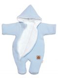 Zimná pletená kombinéza/overálok s kapucňou Baby Nellys - svetlo modrá, veľ. 62