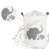 Kôš na hračky, uzatvárateľný, bavlna - Elephant - biely, 43 L