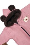 Oteplená pletená kombinéza s rukavičkami Teddy Bear, Baby Nellys, dvojvrstvová, ružová