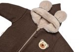 Oteplená pletená kombinéza s rukavičkami Teddy Bear, Baby Nellys, hnedá, veĺ. 68