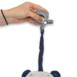 Detská plyšová hračka s hracím strojčekom a klipom Baby Mix Medvedík modrý modrá 