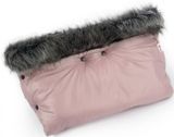 Zimný fusak FLUFFY s kožušinou + rukávnik zadarmo, Baby Nellys, 50 x 100cm, ružový