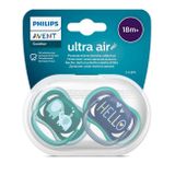 Dojčenský cumlík Ultra air  Avent  + 18 mesiacov - 2 ks chlapec slon modrá 18+ m