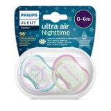 Dojčenský cumlík Ultra air Night Avent 0-6 mesiacov - 2 ks dievča podľa obrázku 0-6 m