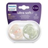 Dojčenský cumlík Ultrasoft Premium  Avent zvieratá 0-6 miesacov 2 ks chlapec podľa obrázku 0-6 m