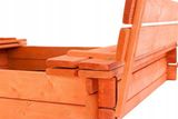 Detské drevené pieskovisko s poklopom a lavičkami NEW BABY 120x120 cm prírodná 