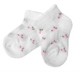 Sada 2 párov žakárových ponožiek - so vzorom, biele s kvietkom, ružová so vzorom