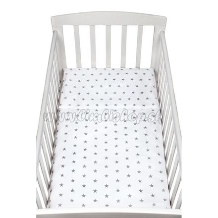 2-dielne posteľné obliečky New Baby 100/135 cm sivé hviezdičky biela 