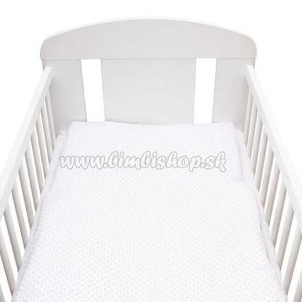 2-dielne posteľné obliečky New Baby 90/120 cm Minka a Bodky sivé biela 