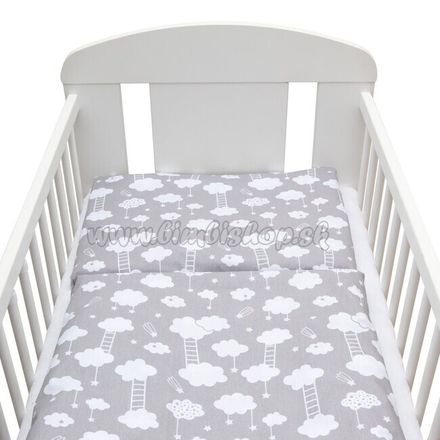2-dielne posteľné obliečky New Baby 90/120 cm Obláčik sivé sivá 