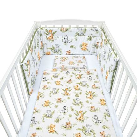 3-dielne posteľné obliečky New Baby 90/120 cm Jungle biela 