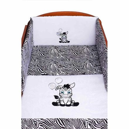 3-dielne posteľné obliečky New Baby Zebra 100/135 bielo-čierne biela 