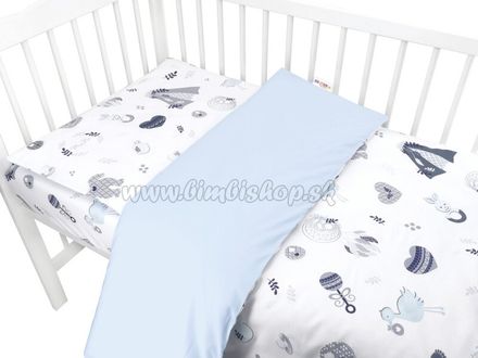 Baby Nellys 2-dielne bavlnené obliečky, New Love Baby - modrá, 135x100 cm