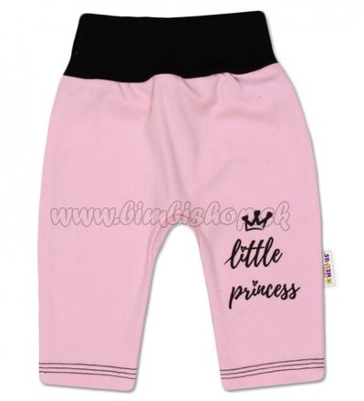 Baby Nellys Bavlnené tepláčky, ružové, veľ. 74 - Little Princess