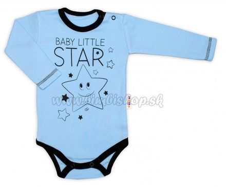 Baby Nellys Body dlhý rukáv, modré, Baby Little Star, veľ. 62