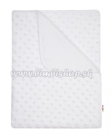 Detská luxusná obojstranná deka s Minky 80x90 cm, biela, Baby Nellys