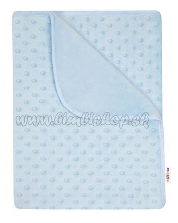 Detská luxusná obojstranná deka s Minky 80x90 cm, modrá, Baby Nellys