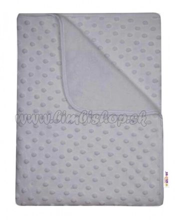Detská luxusná obojstranná deka s Minky 80x90 cm, šedá, Baby Nellys