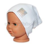 Detská funkčná čiapka s dvojitým lemom - biela
