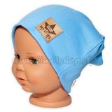 Detská funkčná čiapka s dvojitým lemom - sv. modrá, vel. 110