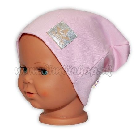 Detská funkčná čiapka s dvojitým lemom - sv. růžová