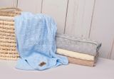 Luxusná bavlnená pletená deka, dečka CUBE, 80 x 100 cm - sv. modrá