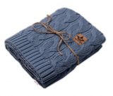 Bambusová detská pletená deka Baby Nellys, vzor pletený vrkoč, 80 x100 cm, jeans