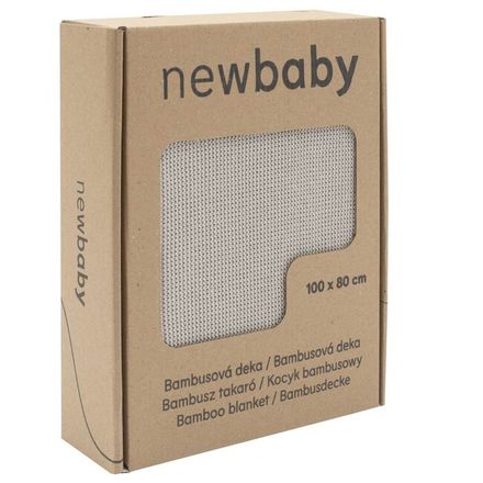Bambusová pletená deka New Baby 100x80 cm light grey sivá 