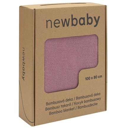 Bambusová pletená deka New Baby 100x80 cm pink ružová 