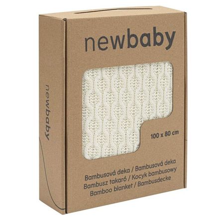 Bambusová pletená deka New Baby so vzorom 100x80 cm cream smotanová 