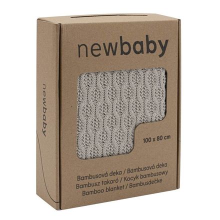 Bambusová pletená deka New Baby so vzorom 100x80 cm light grey sivá 