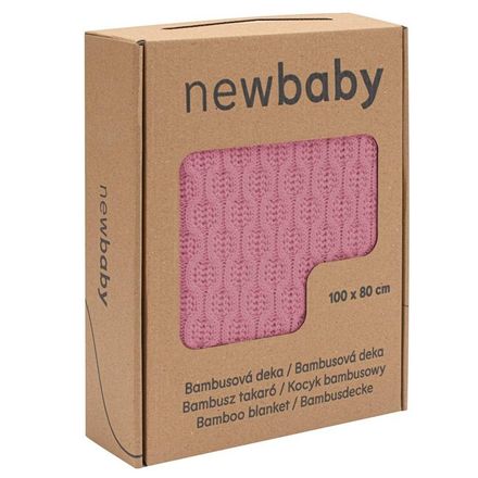 Bambusová pletená deka New Baby so vzorom 100x80 cm pink ružová 
