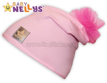 Bavlnená čiapočka Tutu květinka Baby Nellys ® - sv. ružová
