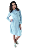 Be MaaMaa Tehotenské šaty, tunika s dl. rukávom - modré, vel´. XL