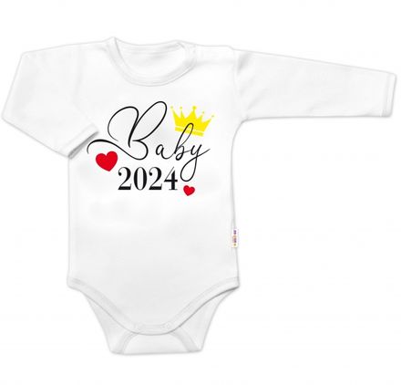 Body dlhý rukáv Baby 2024, Baby Nellys, biele, veľ. 74