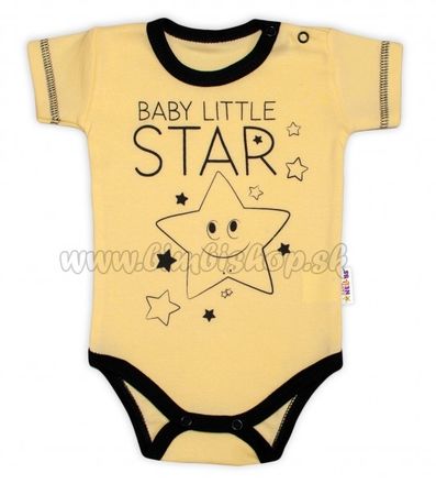 Body krátky rukáv Baby Nellys, Baby Little Star - žlté, veľ. 68