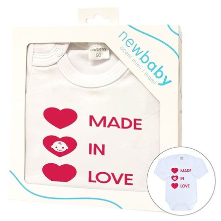 Body s potlačou New Baby MADE IN LOVE - darčekové balenie podľa obrázku 50