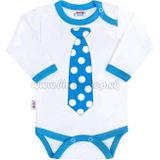 Body s potlačou New Baby s tyrkysovou kravatou tyrkysová 62 (3-6m)