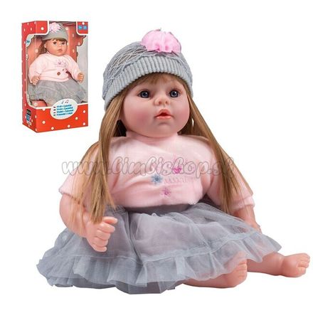 Česky hovoriaca a spievajúca detská bábika PlayTo Nina 46 cm sivá 