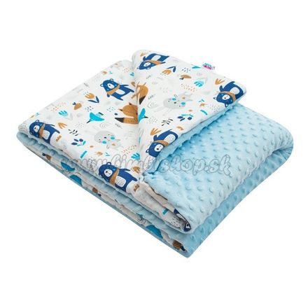 Detská deka z Minky s výplňou New Baby Medvedíkovia modrá 80x102 cm modrá 