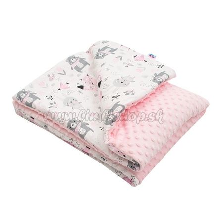 Detská deka z Minky s výplňou New Baby Medvedíkovia ružová 80x102 cm ružová 