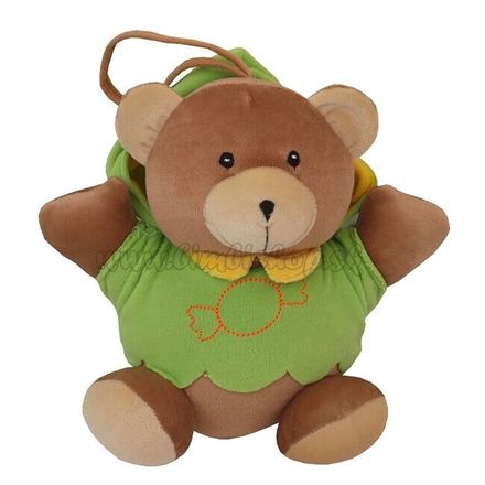 Detská plyšová hračka s hracím strojčekom Baby Mix medvedík zelený podľa obrázku 