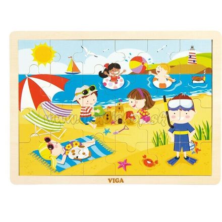 Detské drevené puzzle Viga Leto multicolor 