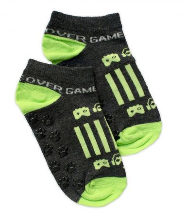 Detské ponožky s ABS Gameover, veľ. 23/26 - grafit