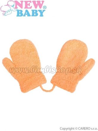 Detské zimné rukavičky New Baby Girl oranžové oranžová 122 (6-7 rokov)