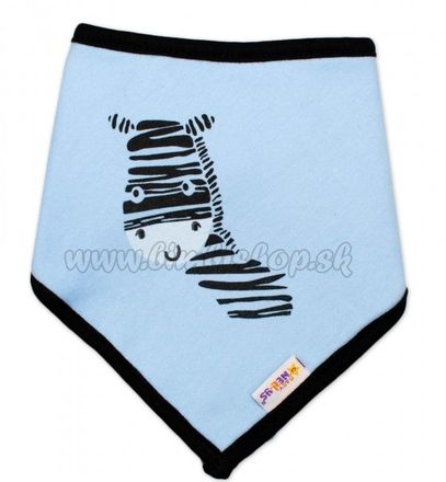 Detský bavlnený šatka na krk Baby Nellys, Zebra - modrý