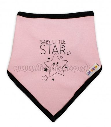 Detský bavlnený šatka na krk Baby Nellys, Baby Little Star - ružový