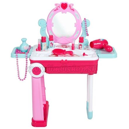 Detský toaletný stolík v kufríku 2v1 Baby Mix ružová 