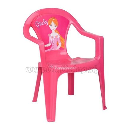 Detský záhradný nábytok - Plastová stolička ružová Giuly ružová 